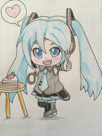 初音ミクのイラストを描いてみました 評価をお願いします 可愛い Yahoo 知恵袋