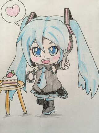 初音ミクのイラストを描いてみました 評価をお願いします 可愛い Yahoo 知恵袋