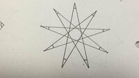 画像あり


星型九角形の三点飛ばしの内角の和の求め方を教えてください。 