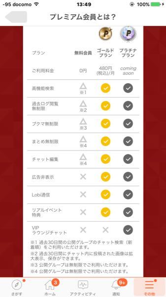 LOBIと言うコミュニケーションアプリのプレミアム会員になるメリ 