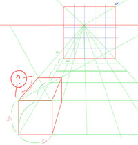 １点透視図法における正方形の奥行きの導き方について パースについて勉 Yahoo 知恵袋