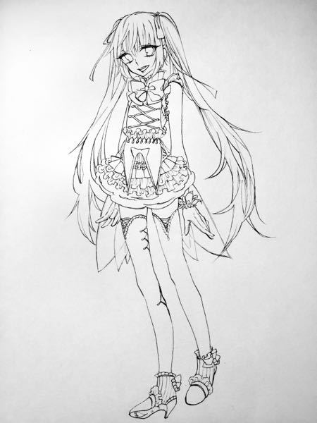 18歳が趣味で描いた絵 イラストを描くのが趣味で - 小学生の時から描いてますがどのぐらいの