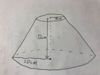 円錐台の体積の求め方 半径の求め方を教えてください 半径について高さ Yahoo 知恵袋