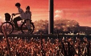 これは何の画像ですか アニメ映画キャラクラー写真夕焼け自転車二 Yahoo 知恵袋