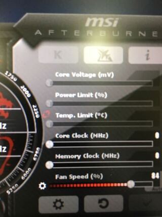 Msiのアフターバーナーの設定ですが下の画像のpowerと温度の変更ができませ Yahoo 知恵袋