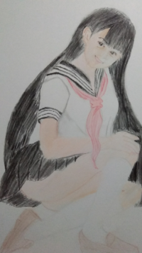 色鉛筆のオリジナル美少女を描きました 評価ください 涙袋のところの線が濃 Yahoo 知恵袋