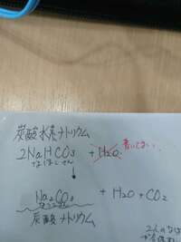 重曹に水を加えると炭酸水素ナトリウムと水と二酸化炭素が出来るという化学反応式は Yahoo 知恵袋