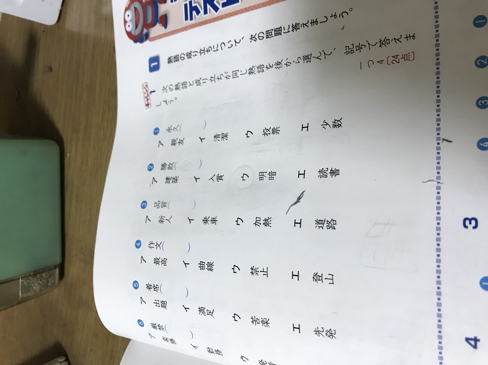 小学四年生の国語の熟語の成り立ちなら分かるんですが 小学六年生の国語 Yahoo 知恵袋