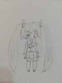 三頭身の初音ミクを描きました イラスト評価よろしくお願いします 中学生が描きま Yahoo 知恵袋