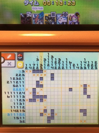 ポケモンピクロスを遊んでます 画像の時点で縦列の青の段に確定マスがあるようです Yahoo 知恵袋