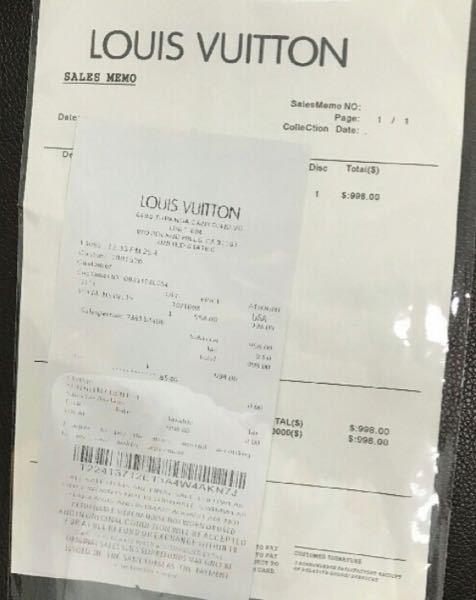 高島屋購入 ルイヴィトン ダミエ 財布 購入店レシート有り こちらルイヴィトンのレシートなのですが本物でしょうか