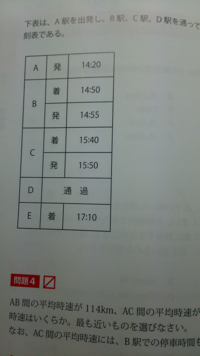 至急 Spiについて質問です 時刻表 問題cd間の平均速度が132k Yahoo 知恵袋