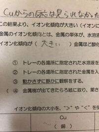 中3の 金属イオンへのなりやすさ という実験でマイクロプレートを Yahoo 知恵袋