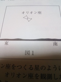 中３ですオリオン座が東の空にあるときは画像のように左上がりなのに西の地平線に沈 Yahoo 知恵袋