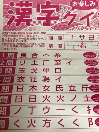 文字 部首を組み合わせて漢字2文字の熟語を作らなければなりません 世相を Yahoo 知恵袋