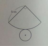 図の円錐の展開図で おうぎ形と半径は4cm 中心角は90 である こ Yahoo 知恵袋