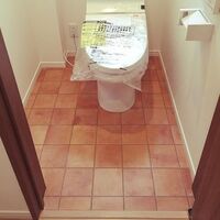 トイレの床がテラコッタ調のクッションフロアなんですが 壁紙は何色が合うんでしょう 教えて 住まいの先生 Yahoo 不動産