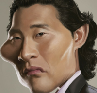 アメリカ人が描いた韓国人ですが やはり 頬骨とエラ つり目が強調されています Yahoo 知恵袋