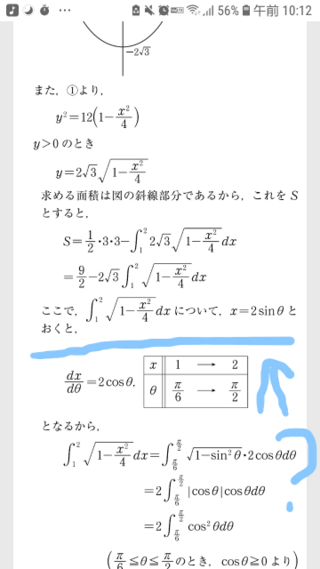 楕円の定積分でその面積を求めようとしたのですが 意味が分からないxの置き方が出 Yahoo 知恵袋