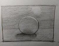 デッサンの添削をお願いします 逆光の球体を描きました 影 ハイライト 環境光の Yahoo 知恵袋