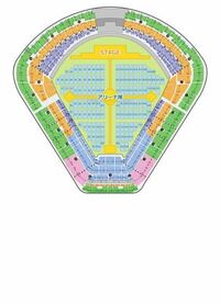 乃木坂46真夏の全国ツアー明治神宮球場の座席のことについてです 1塁側 1入口 アリーナ E18ブロック 47番とはどこですか？
