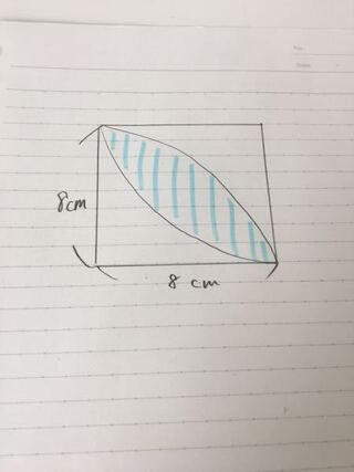 写真のような正方形と扇形2個を組み合わせた図形の色の着いた部分の面積 Yahoo 知恵袋