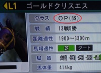 私の所有馬 ゴールドクリスエスの表示に記されている 数字の意味を教え Yahoo 知恵袋