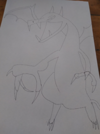 絵が下手くそな自分ですが頑張ってポケモンシリーズの リザードン を書いてみまし Yahoo 知恵袋