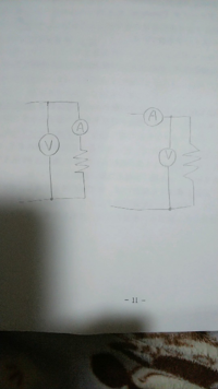 大至急 以下の写真 未知抵抗の回路 を見ただけでv A法かa V法っ Yahoo 知恵袋
