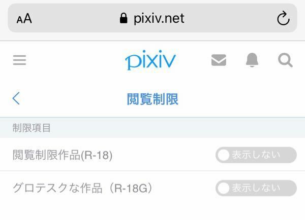 Pixivの閲覧制限を設定し直したいのですが 何回やっても 表示しな Yahoo 知恵袋