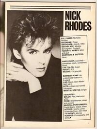 デュランデュランのニックローズって背高いと思いますか ジョンとサイモ Yahoo 知恵袋