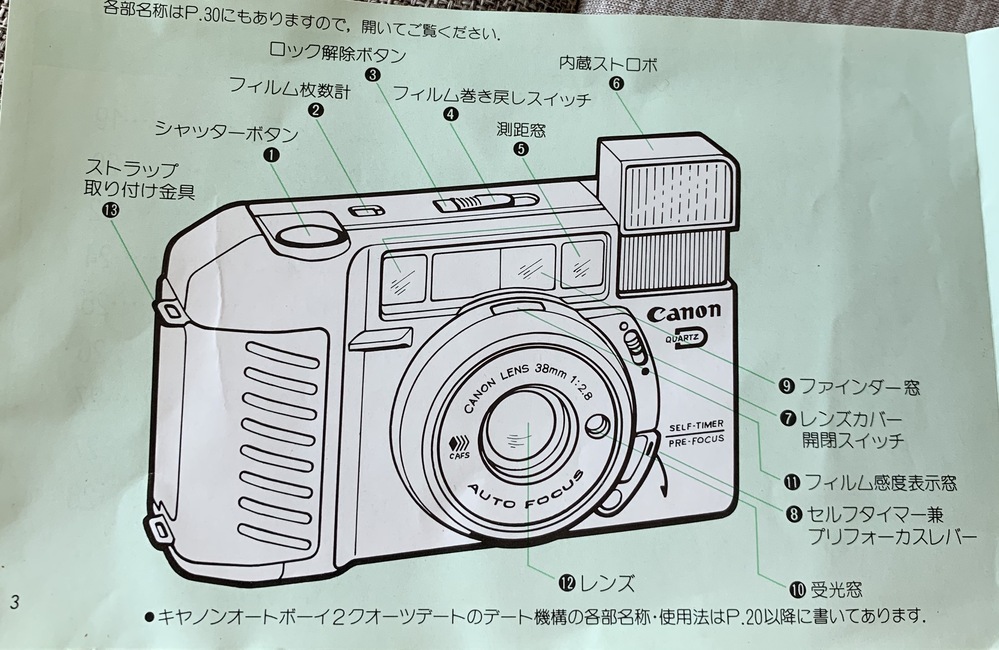 Canonオートボーイ2を中古で購入し、使用しているのですが、一度フ