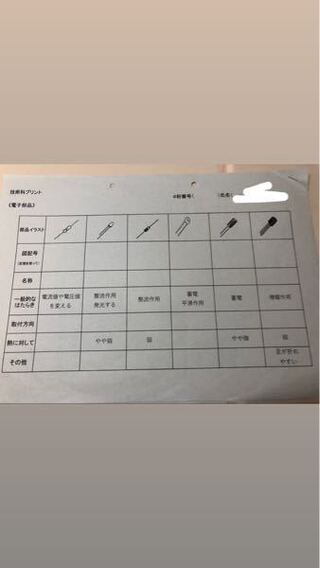 至急 中学技術の電子部品について教えてほしいです 上の段から順に 左 Yahoo 知恵袋