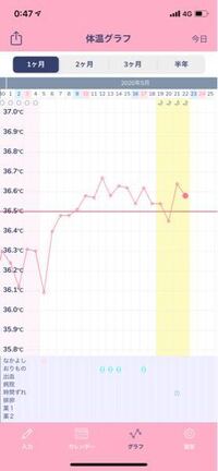 25歳基礎体温グラフです 基礎体温が下がらないまま19日夜から Yahoo 知恵袋