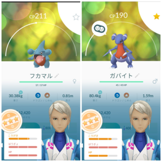 ポケモンgo ガバイトを相棒にしていたら もう一体フカマルが出ました ガブ Yahoo 知恵袋