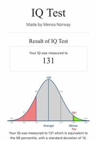 ノルウェーメンサオンラインのネットでのテストで131点と出た僕ならメンサ会員に Yahoo 知恵袋