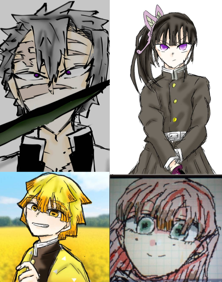 小6です 前 炭治郎の絵を描いた時にもらったアドバイスを意識して描いてみまし Yahoo 知恵袋