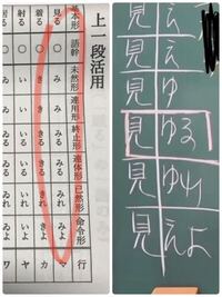 この 見る という語幹の活用表 の違いは何ですか 問題でどう使い分ければ良いの Yahoo 知恵袋