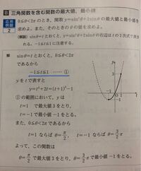 数2三角関数最大値最小値 写真の下線部 なぜこのような範囲になる Yahoo 知恵袋