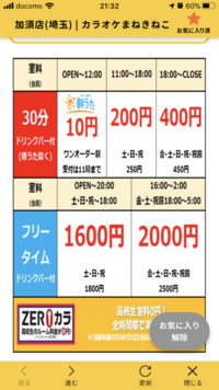 まねきねこの料金表に ドリンクバー付き とあるのですが その料金は室料に含 Yahoo 知恵袋