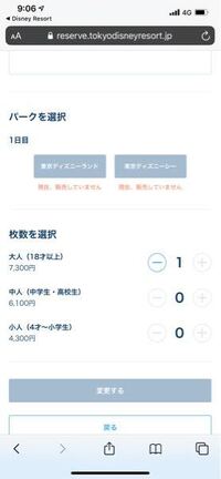 ディズニーのオンラインチケットで 小人のチケットを大人に変更した Yahoo 知恵袋