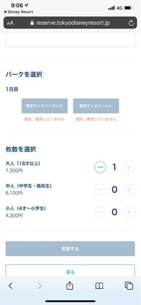 ディズニーのオンラインチケットで 小人のチケットを大人に変更した Yahoo 知恵袋