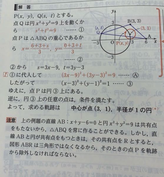 軌跡の問題の逆に〜満たすみたいなやつの書き方について教えてください