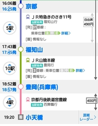 日曜日に福知山の駅を利用します 京都方面から行き 福知山で乗り Yahoo 知恵袋