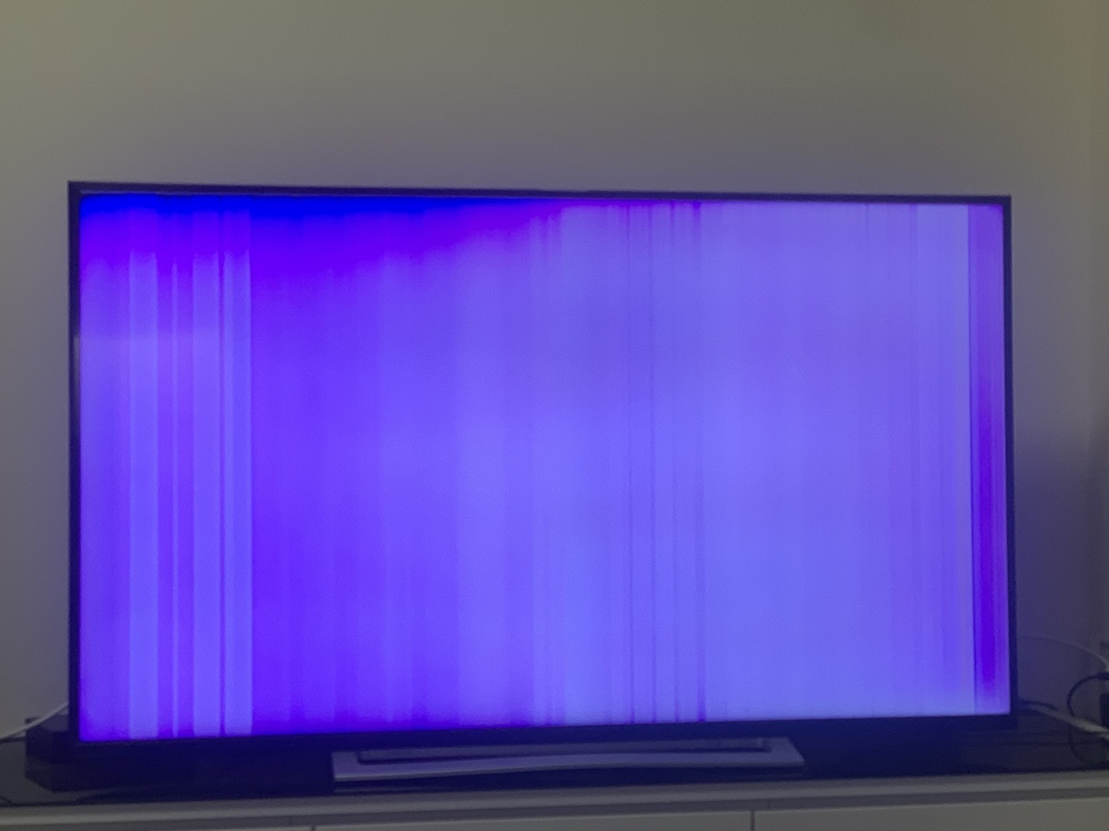 テレビ　REGZA 75型　液晶割れ REGZAのテレビが急に画像のようになり映らなくなりました。 - 昨日まで