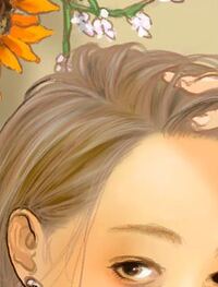 人が描いた絵をお借りしています この画像のような細い髪の塗り方はどうやって Yahoo 知恵袋