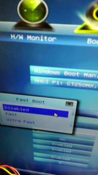 Biosの設定でfastbootは何を選択したらいいのでしょう Yahoo 知恵袋