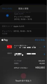 オンラインApple Storeはメルペイで支払い出来ますか？ ApplePayのところからいくと、こんな感じになります。