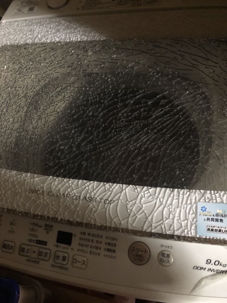 昨日、洗面所からパン！！と音がしたため見に行くと洗濯機の蓋が開いた 