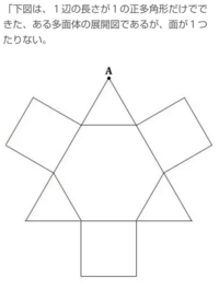 足りない面を入れて完成した展開図を組み立てたとき 多面体の頂点aと Yahoo 知恵袋